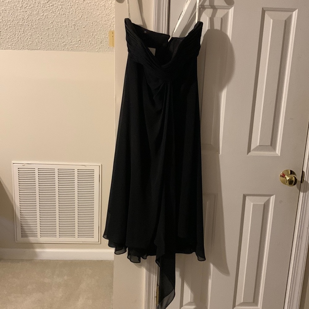 David’s Bridal black strapless dress